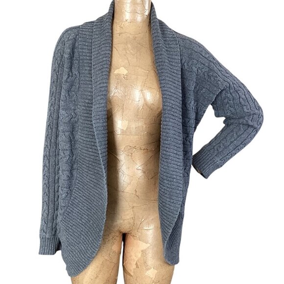 Ralph Lauren Open Cable Knit Sweater Sz L Gray #4A - Picture 2 of 8